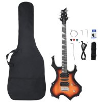 vidaXL E-Gitarre für Anfänger mit Tasche Braun...