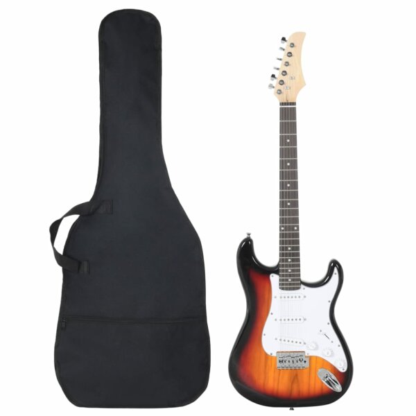 vidaXL E-Gitarre f&uuml;r Anf&auml;nger mit Tasche Braun und Wei&szlig; 4/4 39&quot;