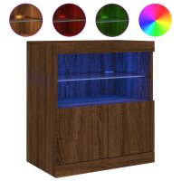 vidaXL Sideboard mit LED-Leuchten Braun Eichen-Optik...