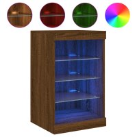 vidaXL Sideboard mit LED-Leuchten Braun Eichen-Optik...