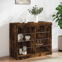 vidaXL Sideboard mit LED-Leuchten Räuchereiche 81x37x67 cm