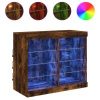 vidaXL Sideboard mit LED-Leuchten Räuchereiche 81x37x67 cm