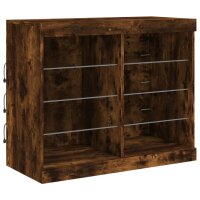 vidaXL Sideboard mit LED-Leuchten Räuchereiche 81x37x67 cm