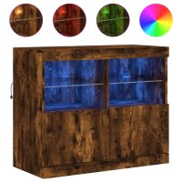 vidaXL Sideboard mit LED-Leuchten Räuchereiche 81x37x67 cm