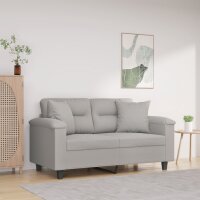 vidaXL 2-Sitzer-Sofa mit Kissen Hellgrau 120 cm...