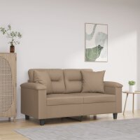 vidaXL 2-Sitzer-Sofa mit Zierkissen Cappuccino-Braun 120...