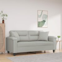 vidaXL 2-Sitzer-Sofa mit Kissen Hellgrau 140 cm...