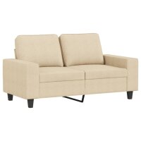 vidaXL 2-tlg. Sofagarnitur Creme Stoff