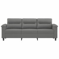 vidaXL 3-Sitzer-Sofa Dunkelgrau 180 cm Mikrofasergewebe