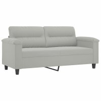 vidaXL 2-Sitzer-Sofa Hellgrau 140 cm Mikrofasergewebe