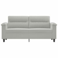 vidaXL 2-Sitzer-Sofa Hellgrau 140 cm Mikrofasergewebe