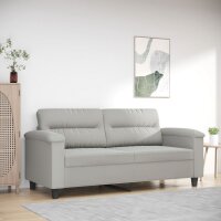 vidaXL 2-Sitzer-Sofa Hellgrau 140 cm Mikrofasergewebe