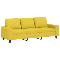 vidaXL 3-Sitzer-Sofa Hellgelb 180 cm Stoff