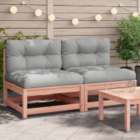 vidaXL Gartensofas ohne Armlehnen mit Kissen 2 Stk. Douglasienholz