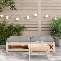 vidaXL Gartenhocker mit Kissen 2 Stk. Massivholz Kiefer