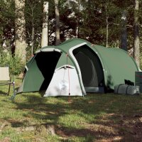 vidaXL Campingzelt 4 Personen Gr&uuml;n 360x140x105 cm 185T Taft