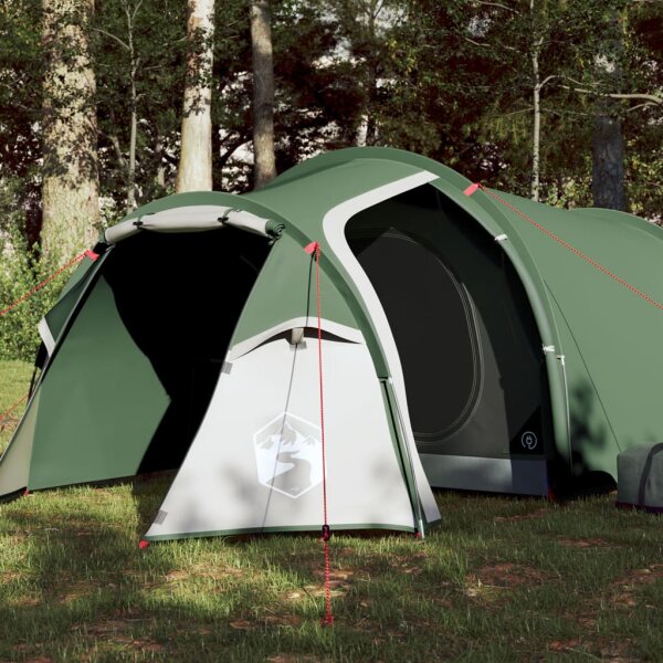 vidaXL Campingzelt 3 Personen Gr&uuml;n 370x185x116 cm 185T Taft