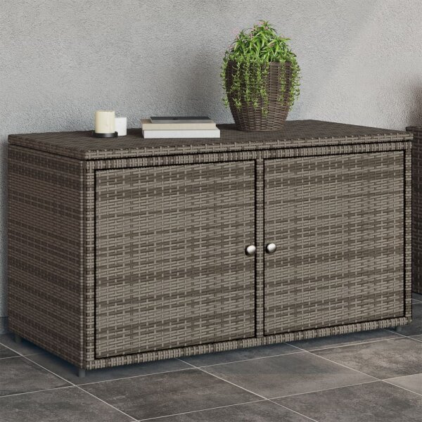 vidaXL Gartenschrank Grau 110x55x60,5 cm Poly Rattan