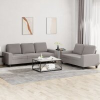 vidaXL 2-tlg. Sofagarnitur Taupe Stoff