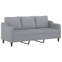 vidaXL 3-Sitzer-Sofa Hellgrau 180 cm Stoff