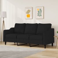 vidaXL 3-Sitzer-Sofa Schwarz 180 cm Stoff