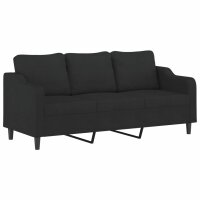 vidaXL 3-Sitzer-Sofa Schwarz 180 cm Stoff