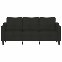 vidaXL 3-Sitzer-Sofa Schwarz 180 cm Stoff