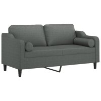 vidaXL 2-Sitzer-Sofa mit Zierkissen Dunkelgrau 140 cm Stoff