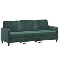 vidaXL 3-Sitzer-Sofa Dunkelgr&uuml;n 180 cm Samt