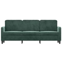 vidaXL 3-Sitzer-Sofa Dunkelgr&uuml;n 180 cm Samt