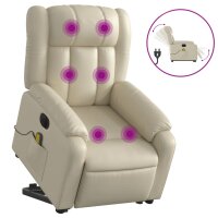 vidaXL Massagesessel mit Aufstehhilfe Elektrisch Creme...