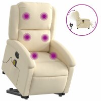 vidaXL Elektrischer Massagesessel mit Aufstehhilfe Creme...