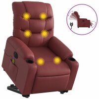 vidaXL Massagesessel mit Aufstehhilfe Elektrisch Weinrot...