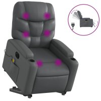 vidaXL Massagesessel mit Aufstehhilfe Elektrisch Grau...