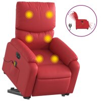 vidaXL Massagesessel mit Aufstehhilfe Elektrisch Rot...