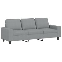 vidaXL 3-Sitzer-Sofa Hellgrau 180 cm Stoff