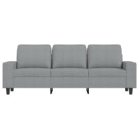 vidaXL 3-Sitzer-Sofa Hellgrau 180 cm Stoff