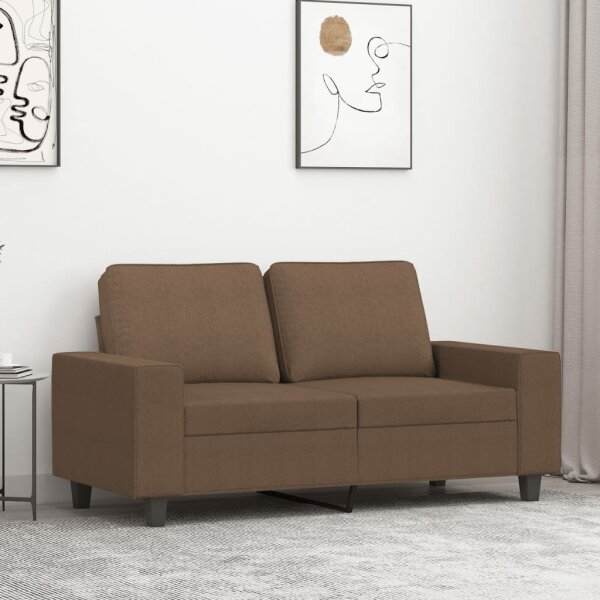 vidaXL 2-Sitzer-Sofa Braun 120 cm Stoff