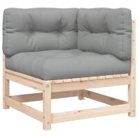 vidaXL Garten-Ecksofa mit Kissen Massivholz Kiefer