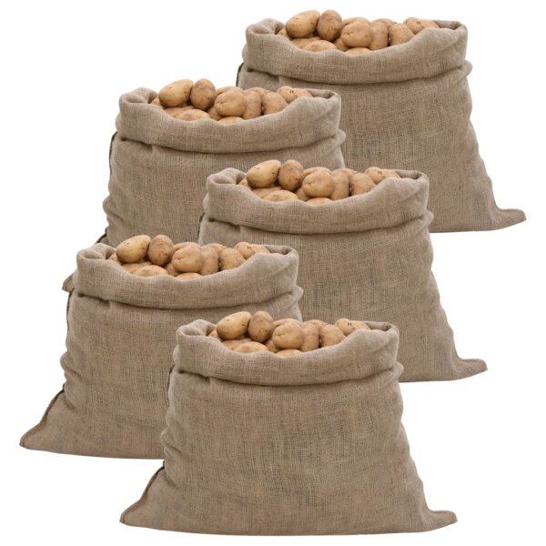 vidaXL Jutes&auml;cke 5 Stk. 100x110 cm 100% Jute 220 g/m&sup2;