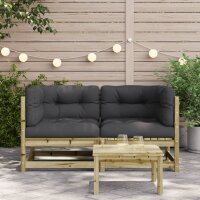 vidaXL Garten-Ecksofas mit Kissen 2 Stk. Kiefernholz Impr&auml;gniert