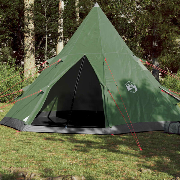 vidaXL Campingzelt 4 Personen Gr&uuml;n 367x367x259 cm 185T Taft