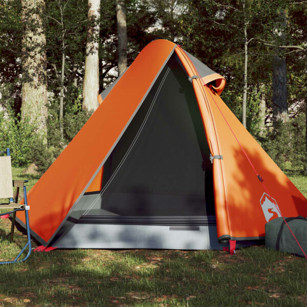 vidaXL Campingzelt 2 Personen Grau &amp; Orange 267x154x117 cm 185T Taft