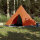 vidaXL Campingzelt 4 Personen Grau &amp; Orange 367x367x259 cm 185T Taft