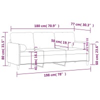 vidaXL 3-Sitzer-Sofa mit Zierkissen Dunkelgr&uuml;n 180 cm Samt