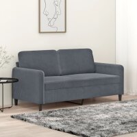 vidaXL 2-Sitzer-Sofa Dunkelgrau 140 cm Samt