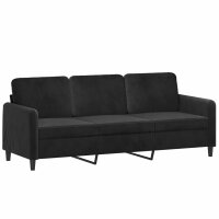 vidaXL 3-Sitzer-Sofa Schwarz 180 cm Samt