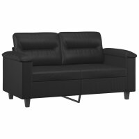 vidaXL 2-Sitzer-Sofa Schwarz 120 cm Kunstleder