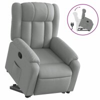 vidaXL Relaxsessel mit Aufstehhilfe Hellgrau Stoff