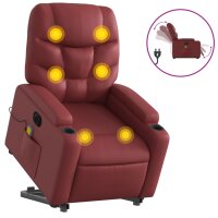 vidaXL Massagesessel mit Aufstehhilfe Elektrisch Weinrot...